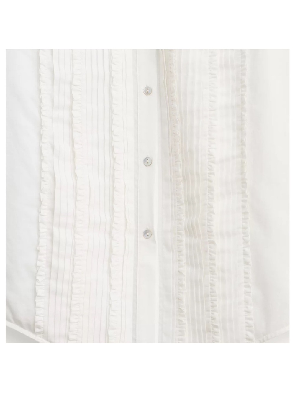 Zara White Pleated Button-Down Shirt - Picture 10 of 13